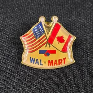 Walmart US Canada Flag Pin Lapel Enamel Advertising Souvenir